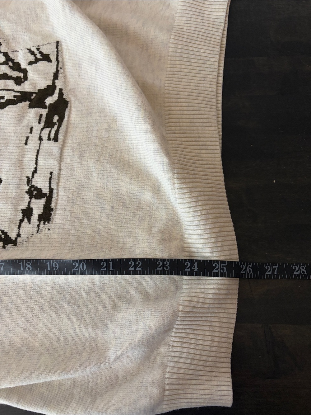 Heathered Cream Roping Cowboy Crew Sweater Size XL Western Horses Rodeo - Picture 7 of 7